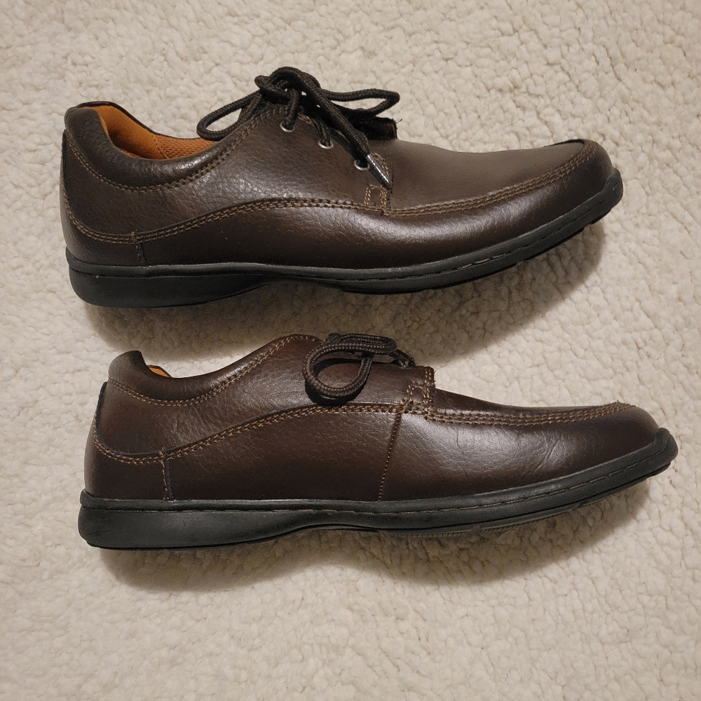 MENS STREET CARS MEMORY FOAM LEATHER OXFORDS BROWN SIZE 12 - Picture 6 of 10